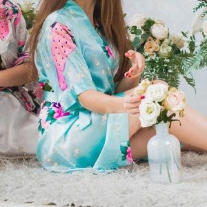 Silky Peacock Bridesmaid Robe